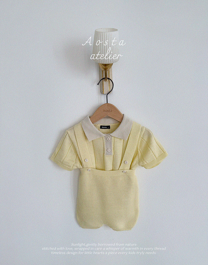 SS knit overalls
