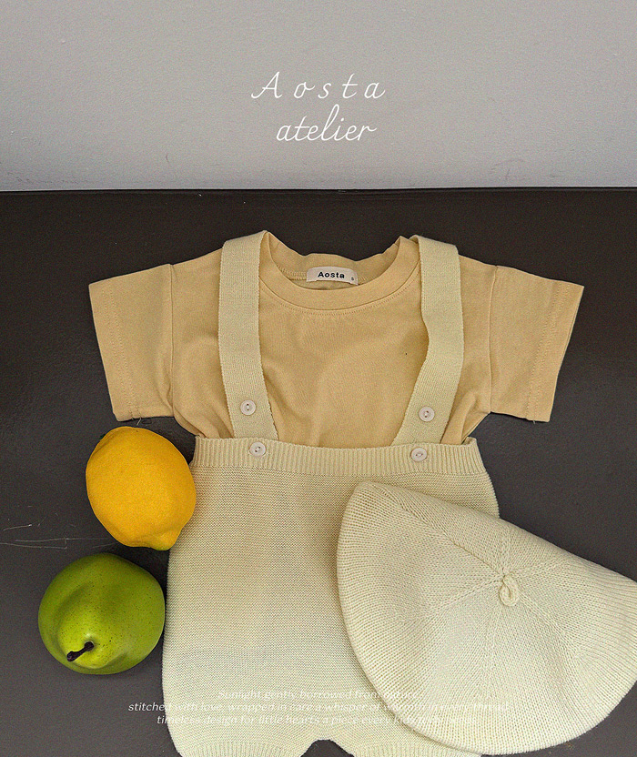 SS knit overalls
