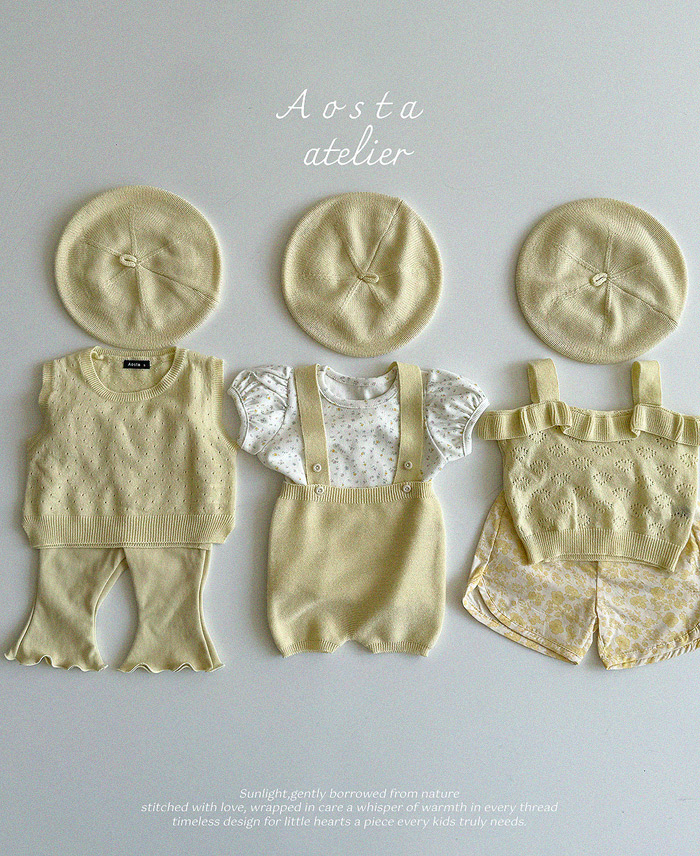 SS knit overalls