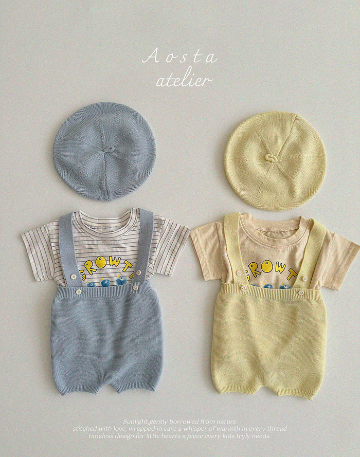 SS knit overalls