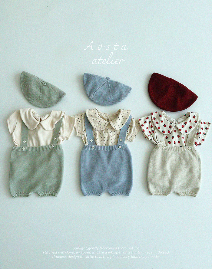 SS knit overalls