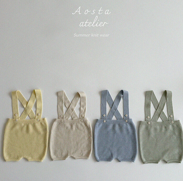 SS knit overalls