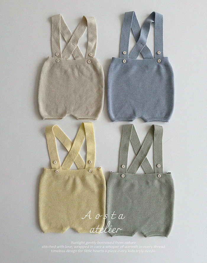 SS knit overalls