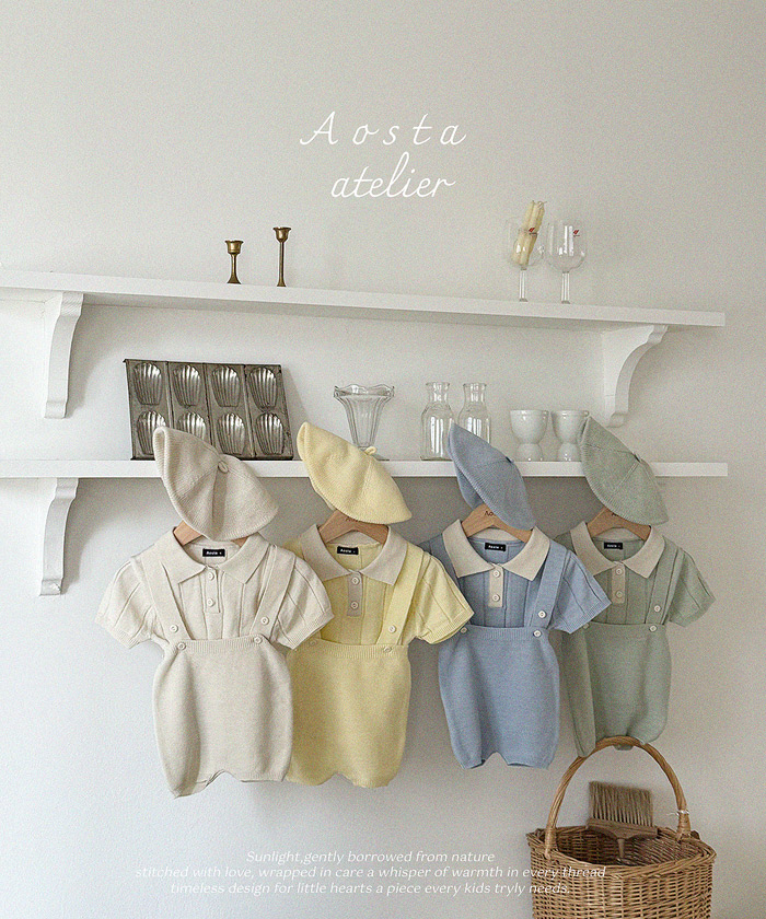 SS knit overalls