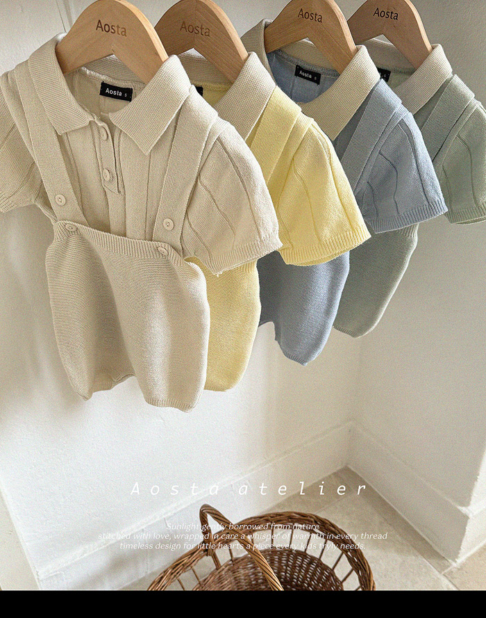 SS knit overalls