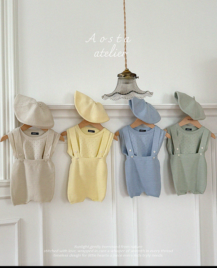 SS knit overalls