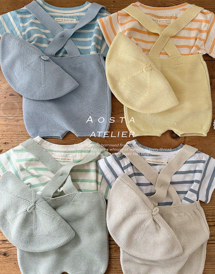 SS knit overalls