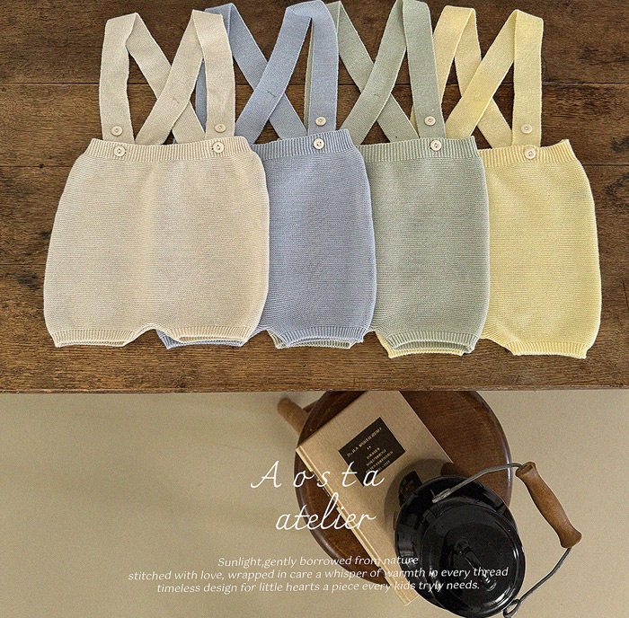 SS knit overalls