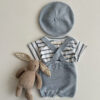 SS knit overalls
