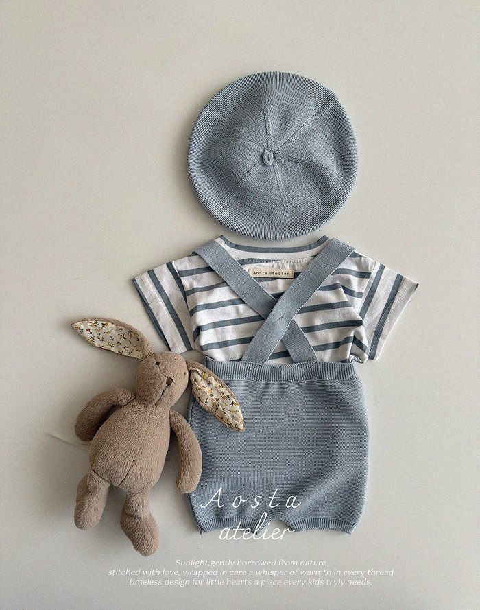 SS knit overalls
