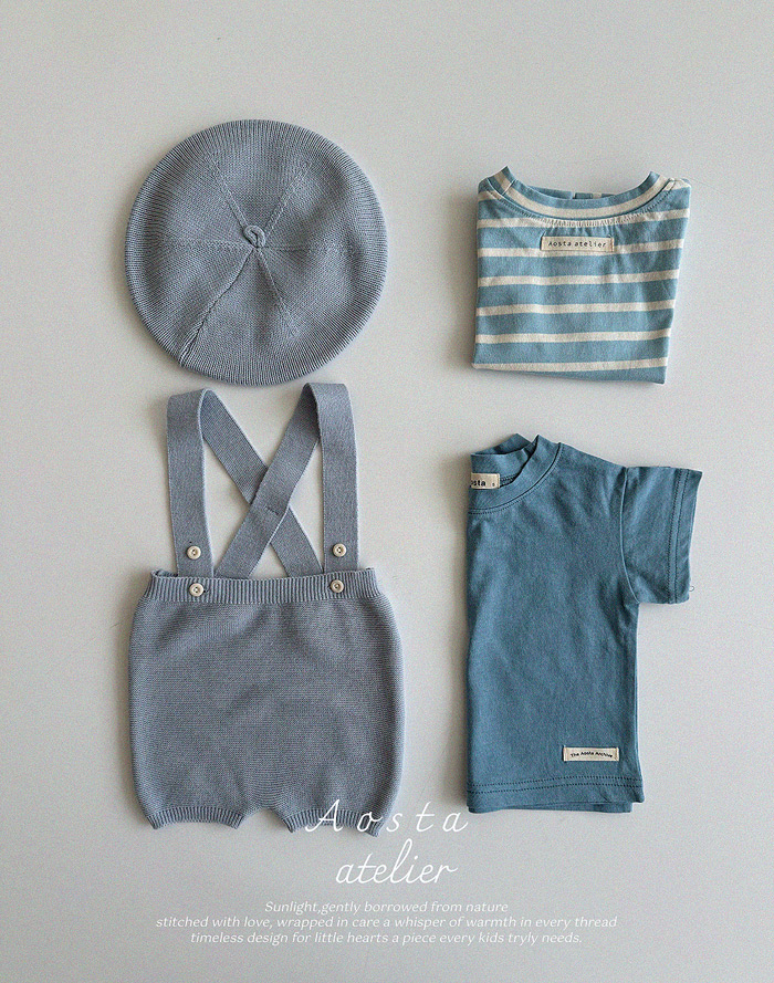 SS knit overalls