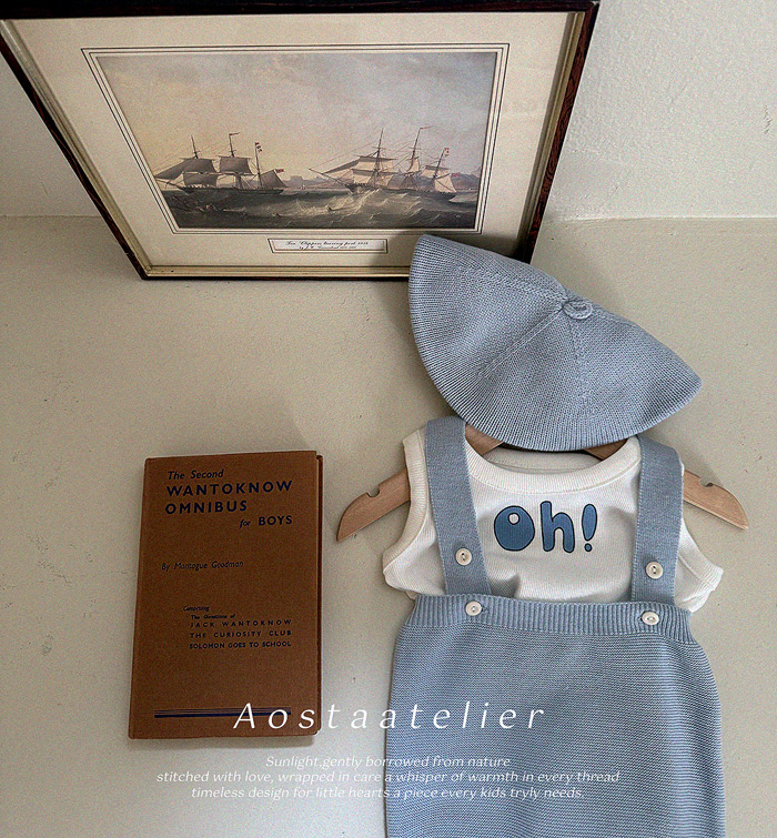 SS knit overalls