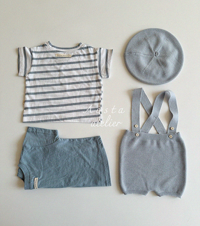SS knit overalls