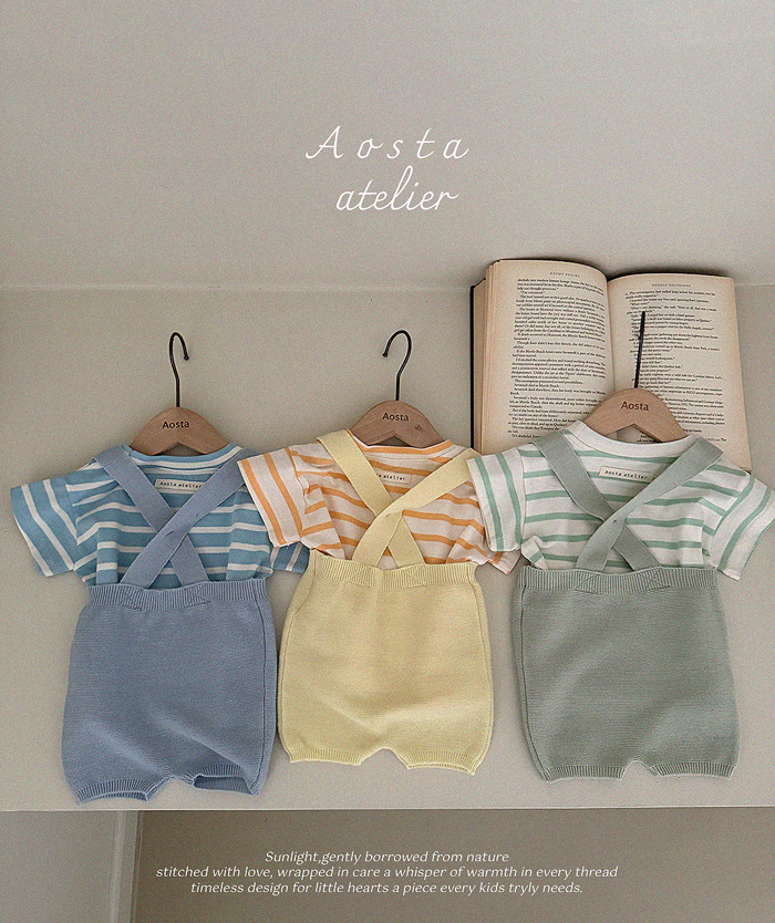SS knit overalls