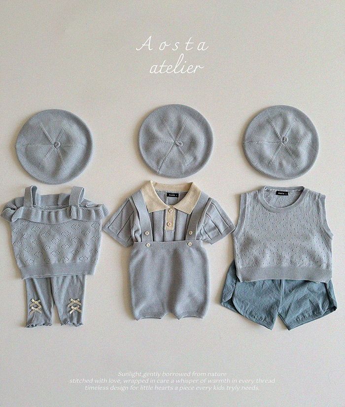 SS knit overalls
