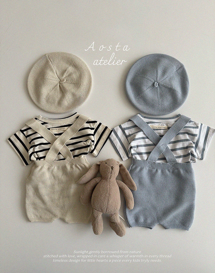 SS knit overalls