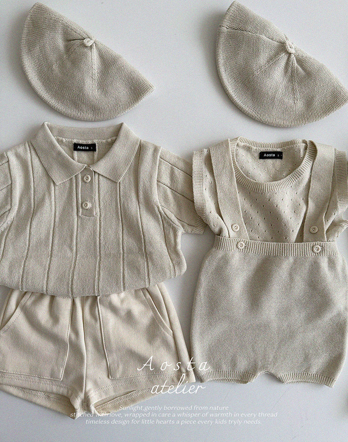 SS knit overalls