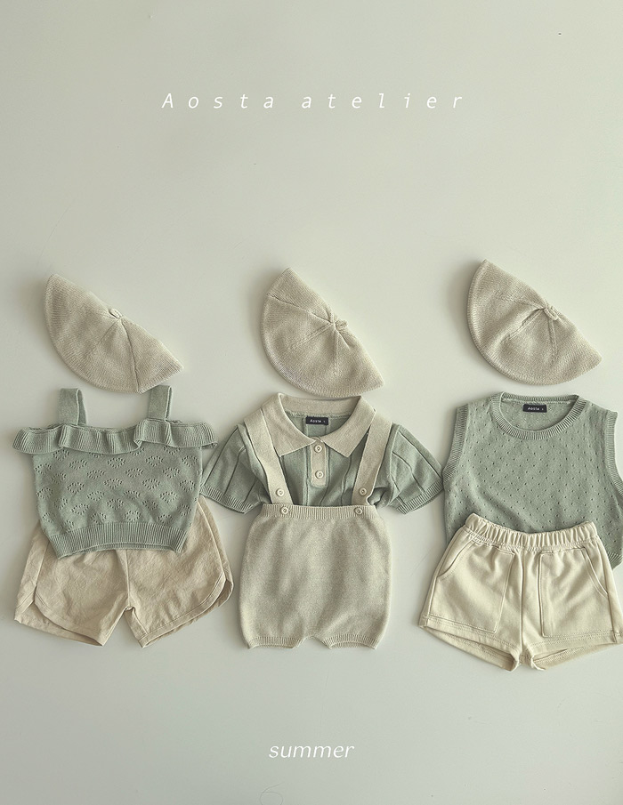 SS knit overalls