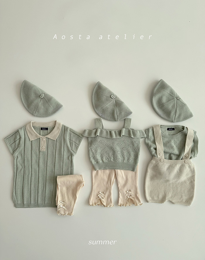 SS knit overalls