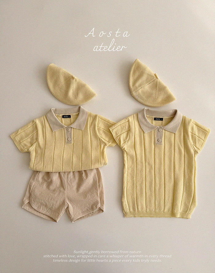 SS knit collor T