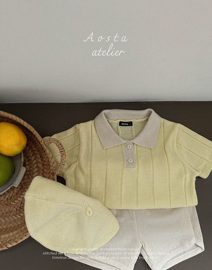 SS knit collor T