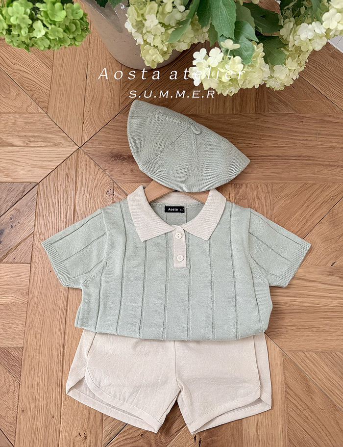 SS knit collor T