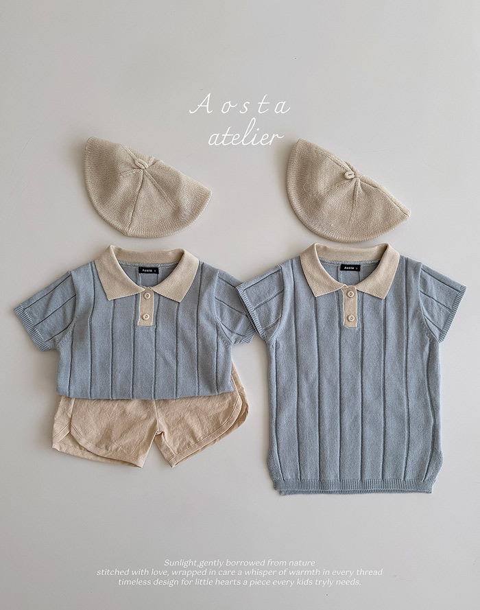 SS knit collor T