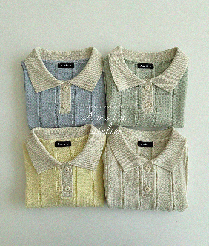 SS knit collor T