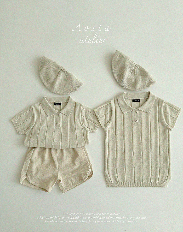 SS knit collor T