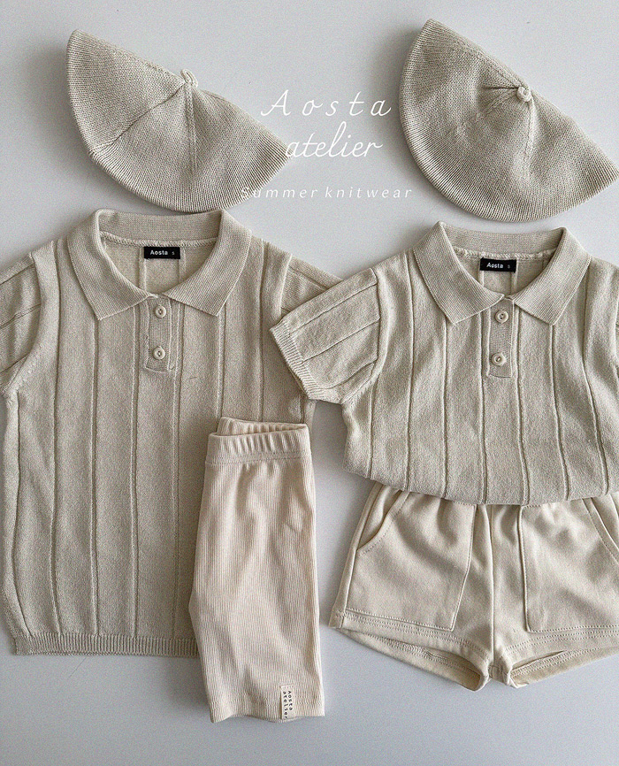 SS knit collor T