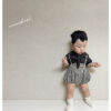 SS BEBE 체크 멜빵룸퍼 (check suspender romper)