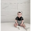 SS BEBE 체크 멜빵룸퍼 (check suspender romper)