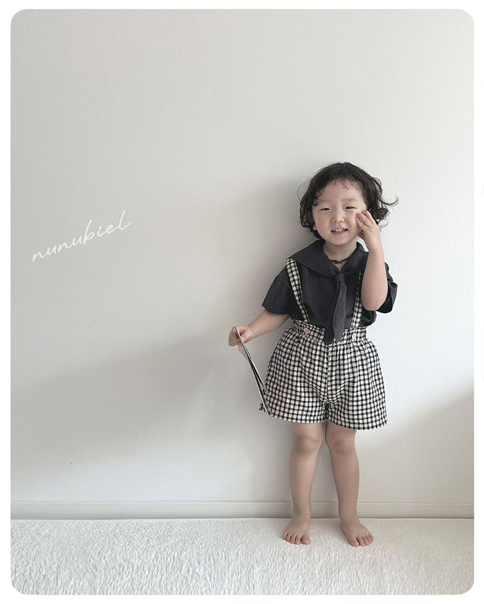 SS KIDS 체크 멜빵바지 (check suspender pants)