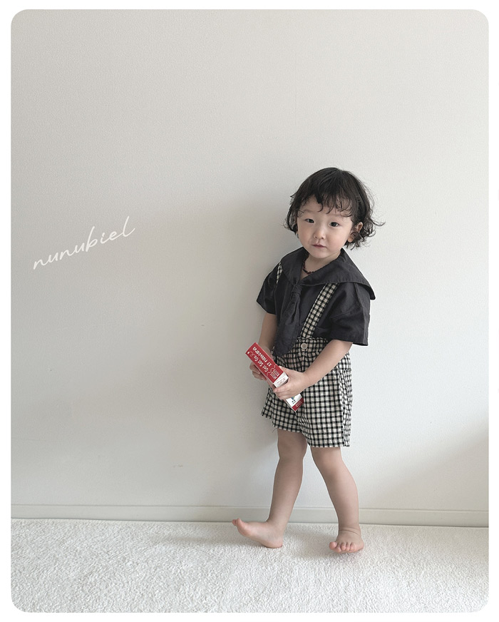 SS KIDS 체크 멜빵바지 (check suspender pants)
