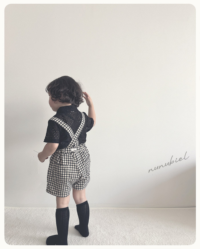SS KIDS 체크 멜빵바지 (check suspender pants)