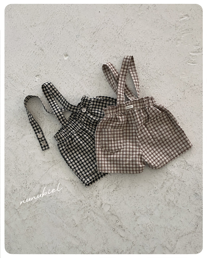 NUNU522DMX5041641_154I SS KIDS 체크 멜빵바지 (check suspender pants)