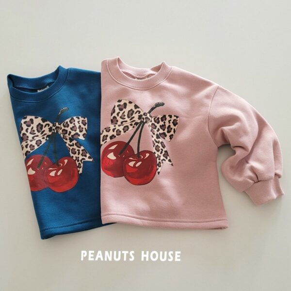 25WIN豹紋櫻桃刷毛上衣