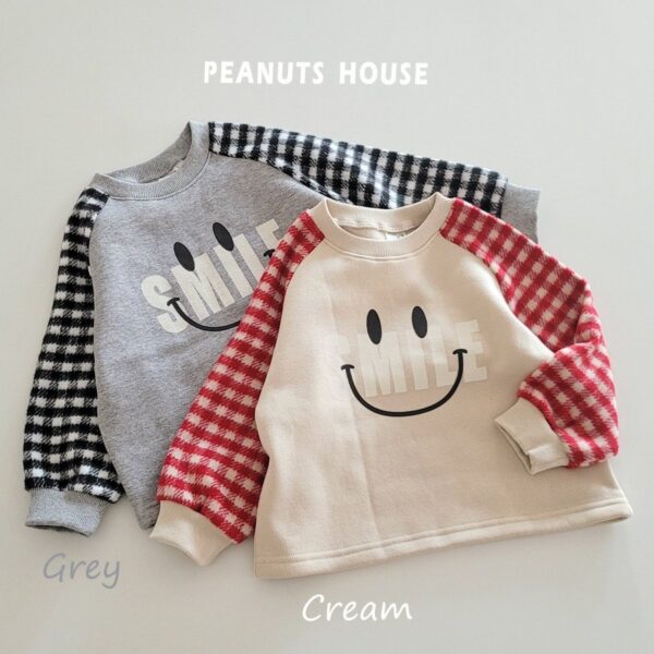 25WIN微笑格紋刷毛上衣